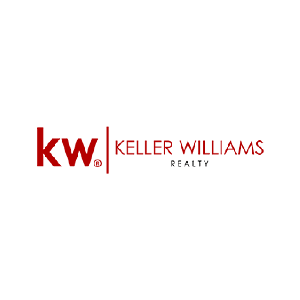 The logo for keller williams realty is red and white.