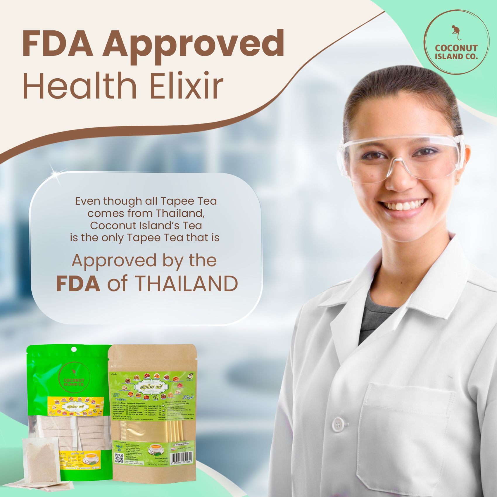 Coconut Island Co 100 Natural Tapee Tea