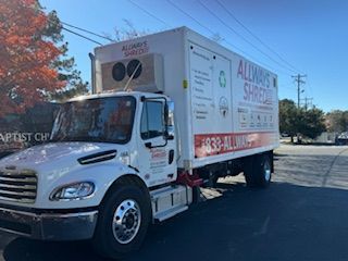 AllWays Shred truck on a North Carolina road representing statewide coverage.