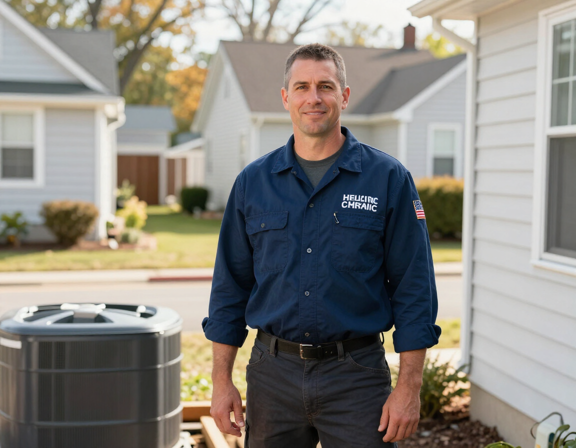 John Brown, founder of Maverick Ambitions HVAC, at a residential job site in Newark, NJ.