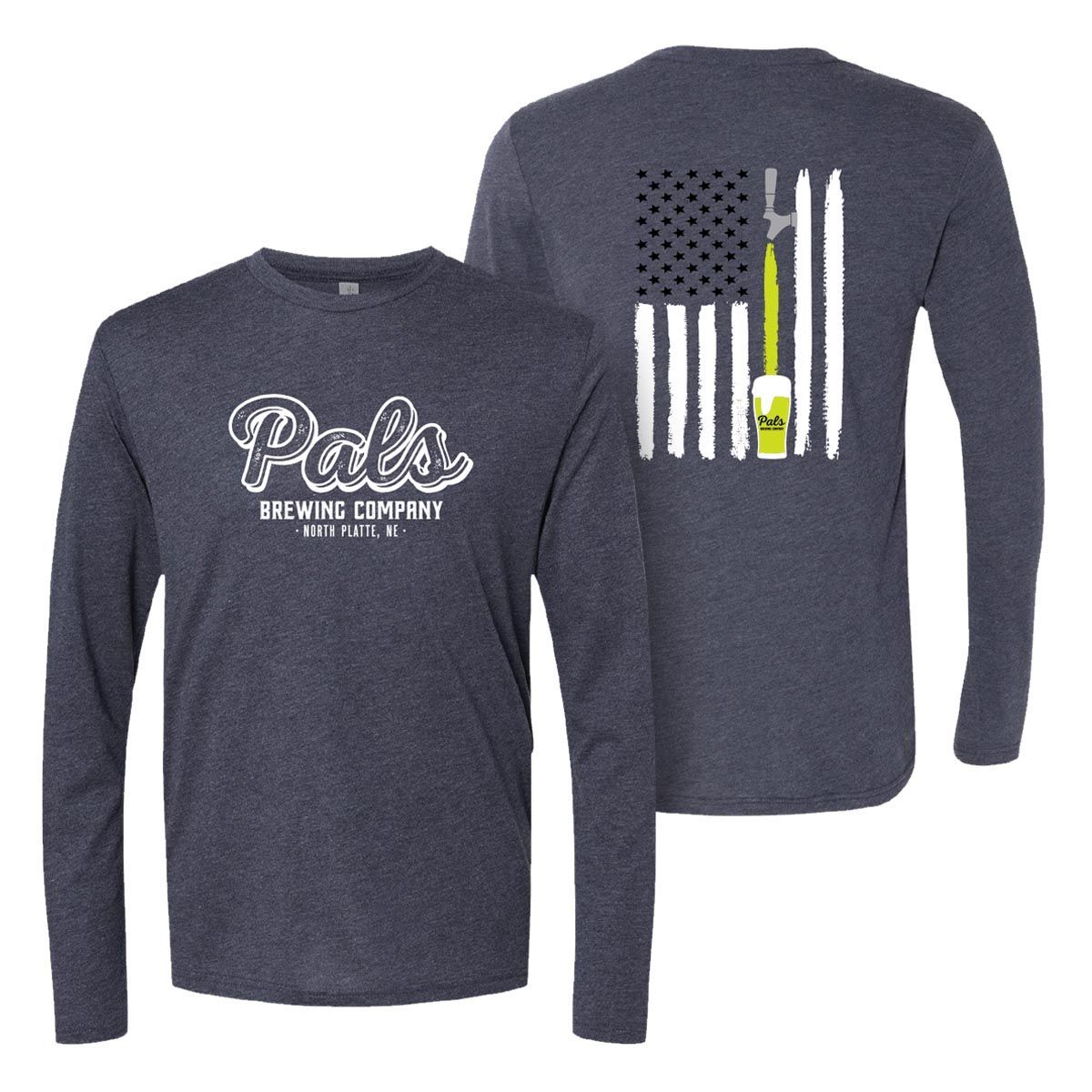 Navy blue long-sleeved shirt with 