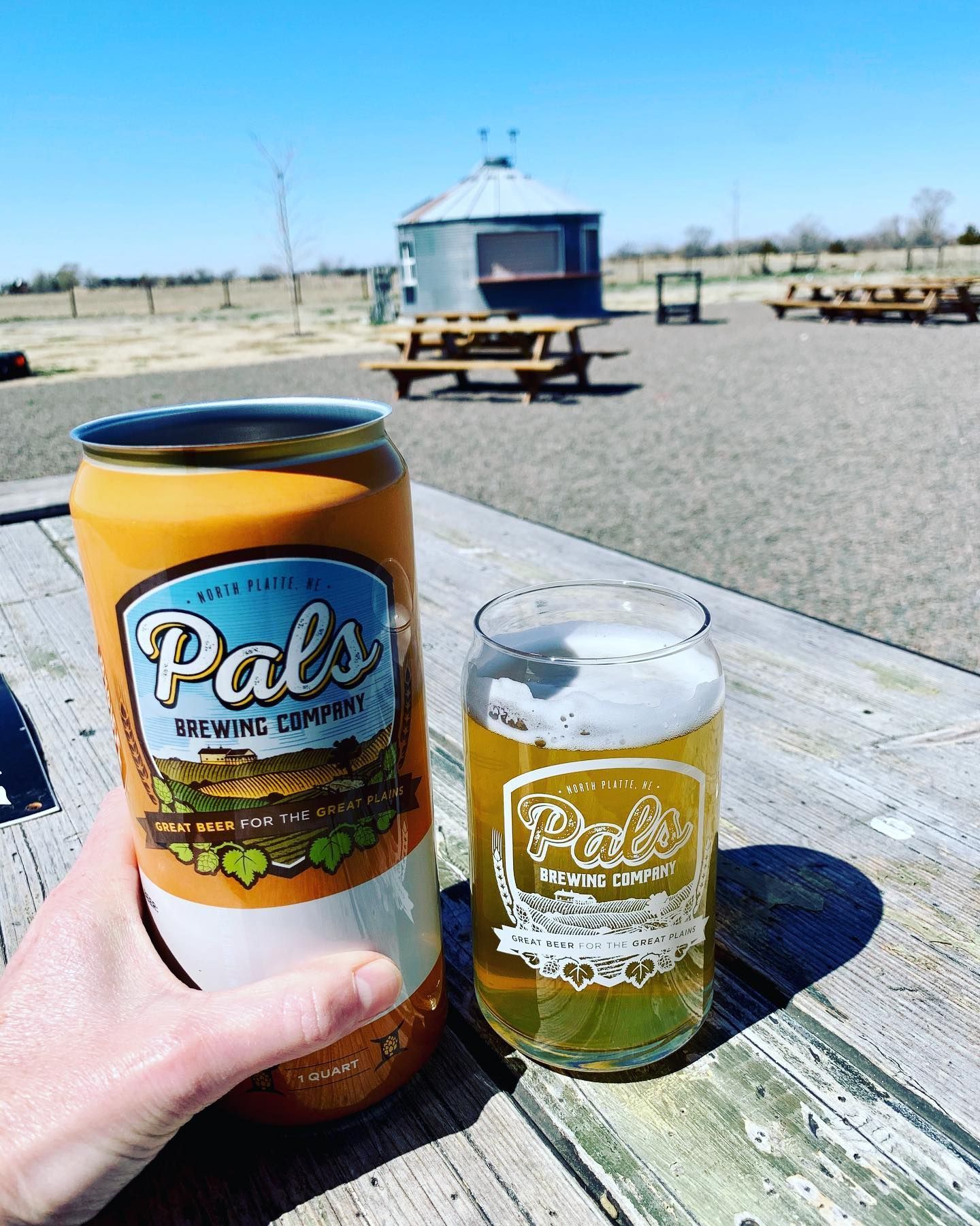 beer outside in beer garden in north platte nebraska