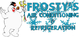 A logo for frosty 's air conditioning and refrigeration