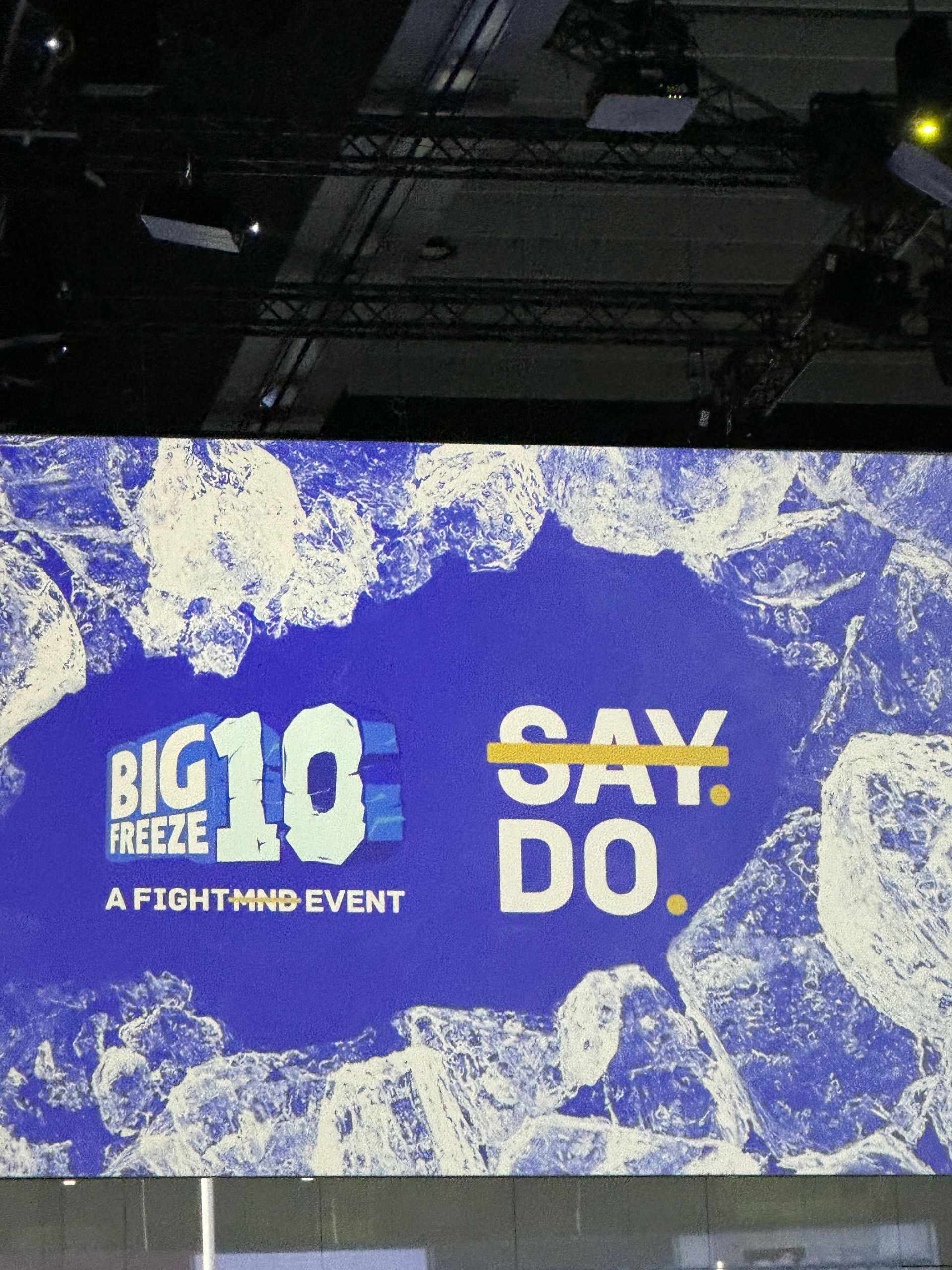 A screen displays the Big Freeze 10 FightMND event logo with the text 