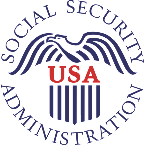 Social Security Administration logo: Bald eagle over a shield with 