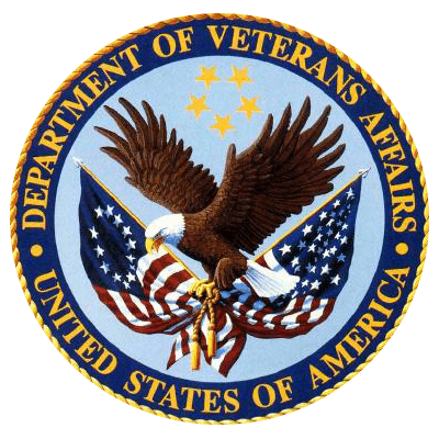 Department of Veterans Affairs seal: eagle clutching US flag, surrounded by stars and text.