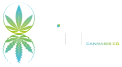 Logo with cannabis leaf design and text 