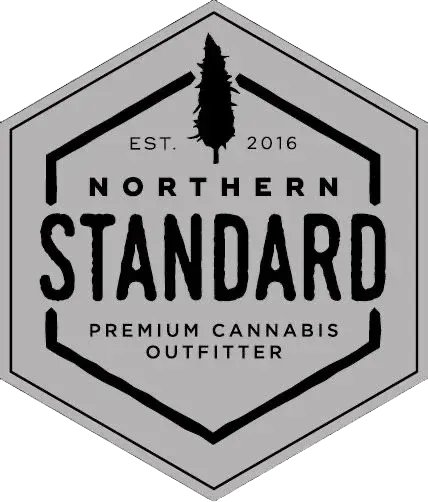 Northern Standard logo: Gray hexagon with text and pine tree graphic,