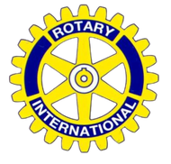 Rotary International logo: yellow gear with blue text