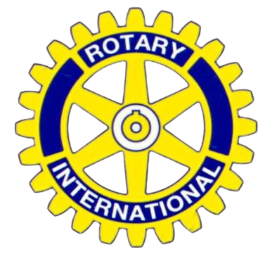 Rotary International logo: yellow gear with blue text 