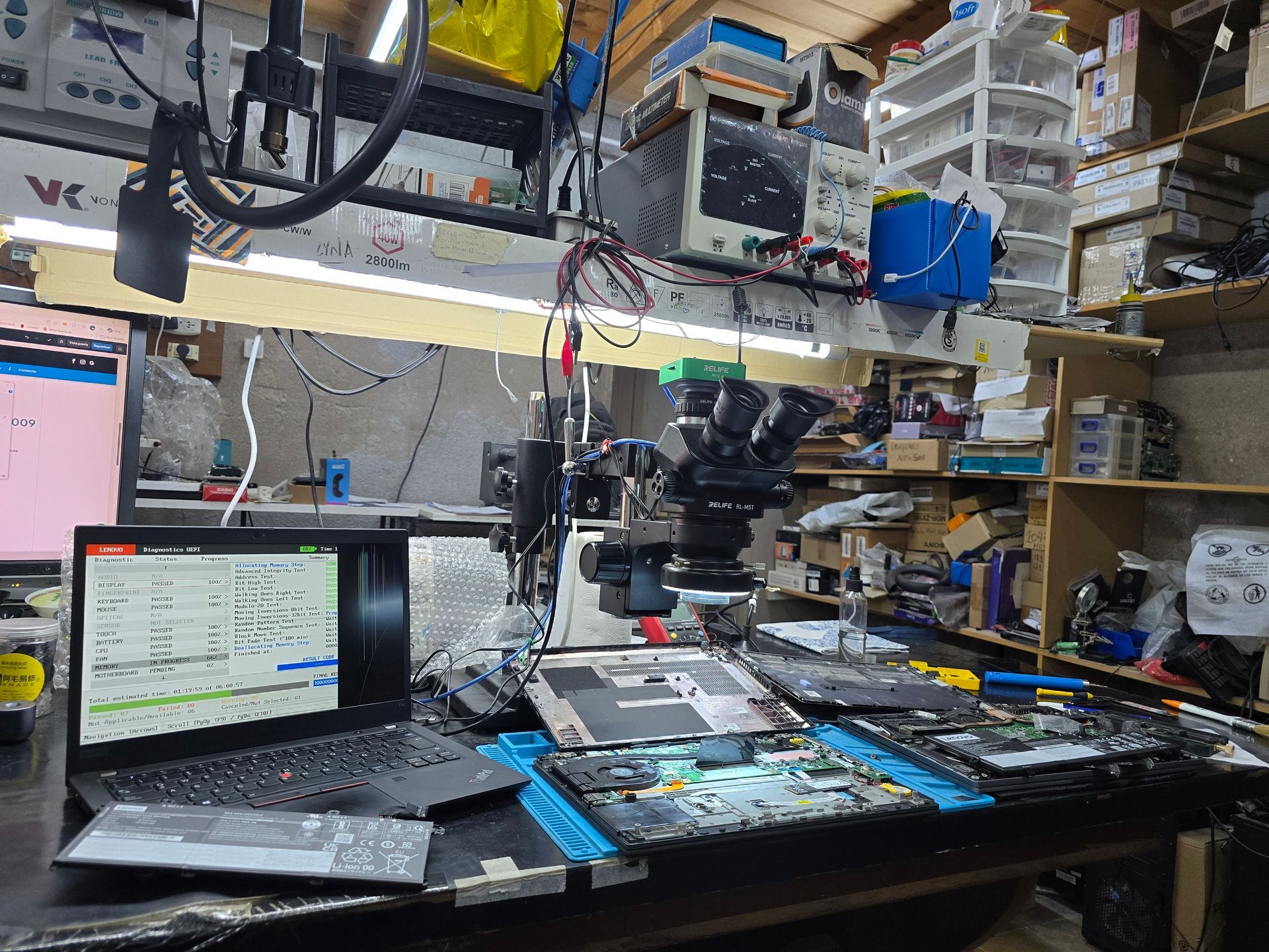 Laboratorio técnico multimarca en Bahía Blanca con diagnóstico electrónico y reparación de notebooks Lenovo y otras marcas