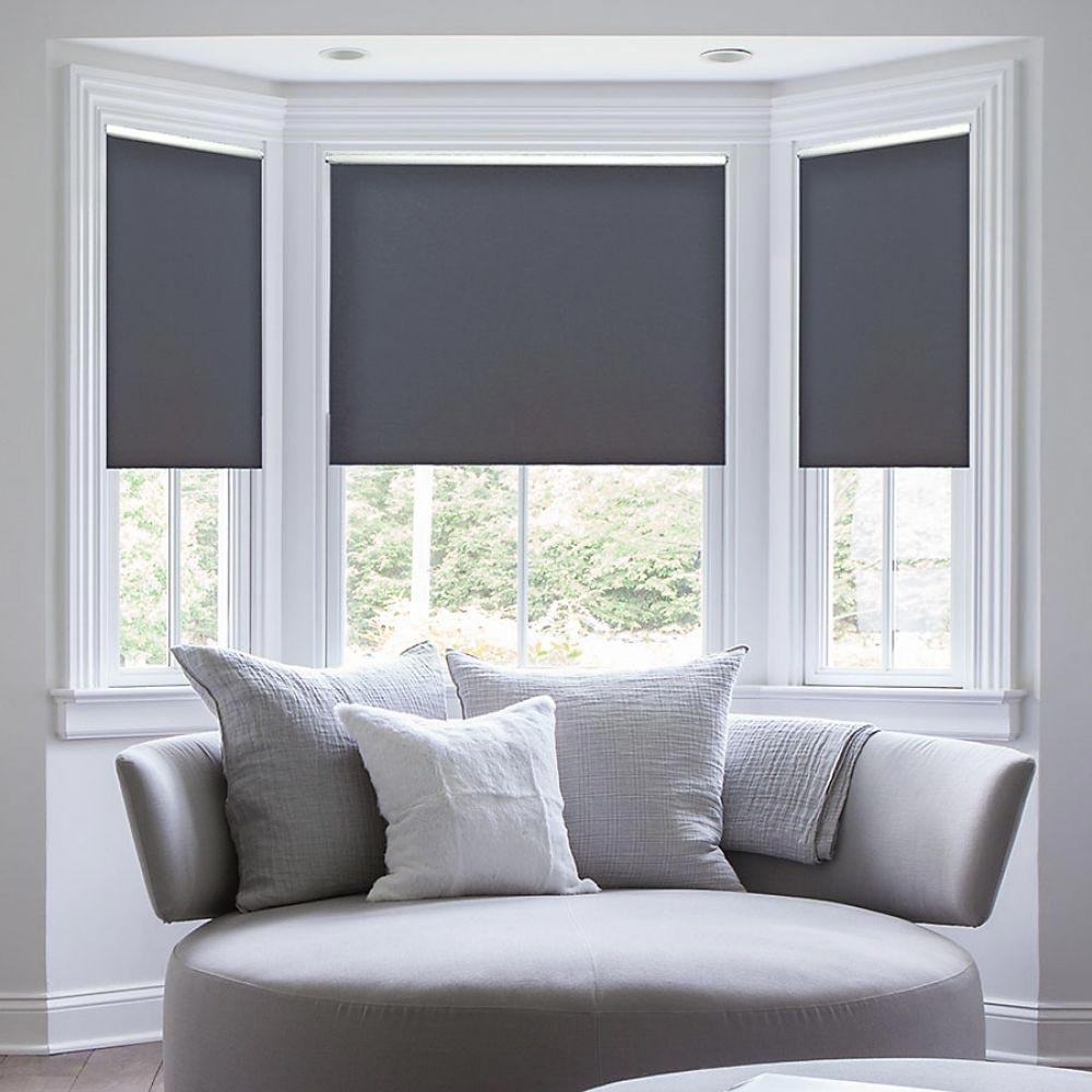 window in a room with motorized blinds