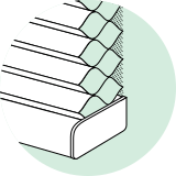 a black and white drawing of a Cellular shade