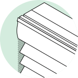 a black and white drawing of aluminum blinds
