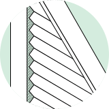 a drawing of a window with cellular shade.