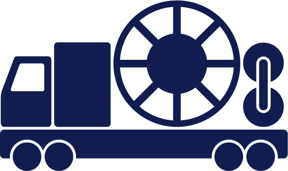 A blue truck with a life preserver on the back of it.