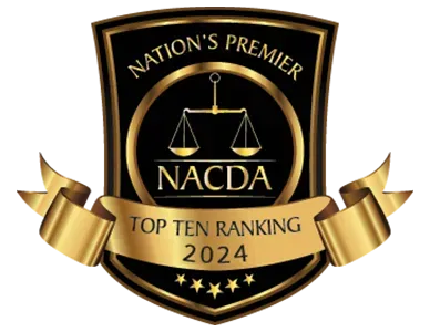Gold and black NACDA award emblem: 