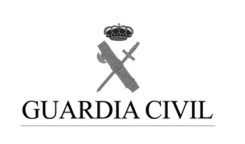 Logo of the Guardia Civil, Spanish Civil Guard. Features a crown, crossed sword, and axe over the words 