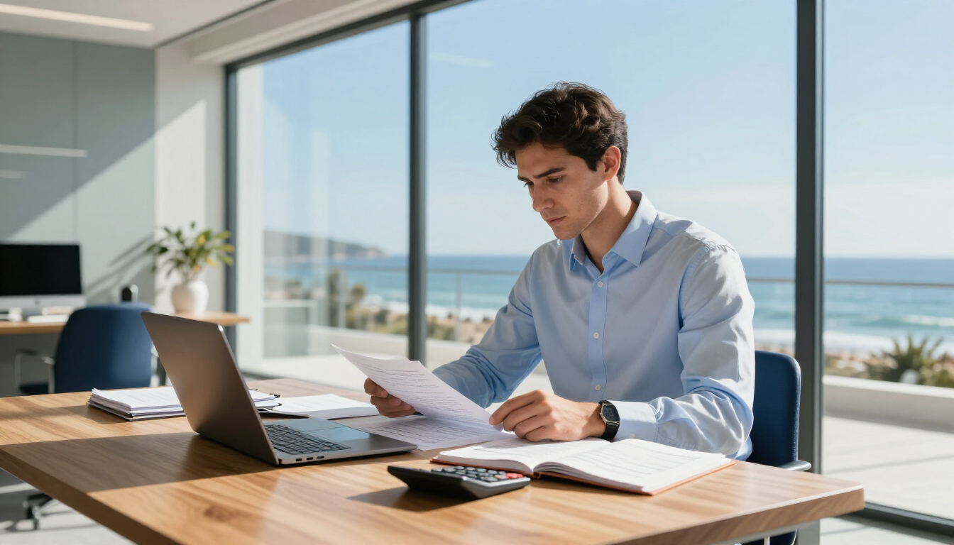Bookkeeper analyzing financial charts