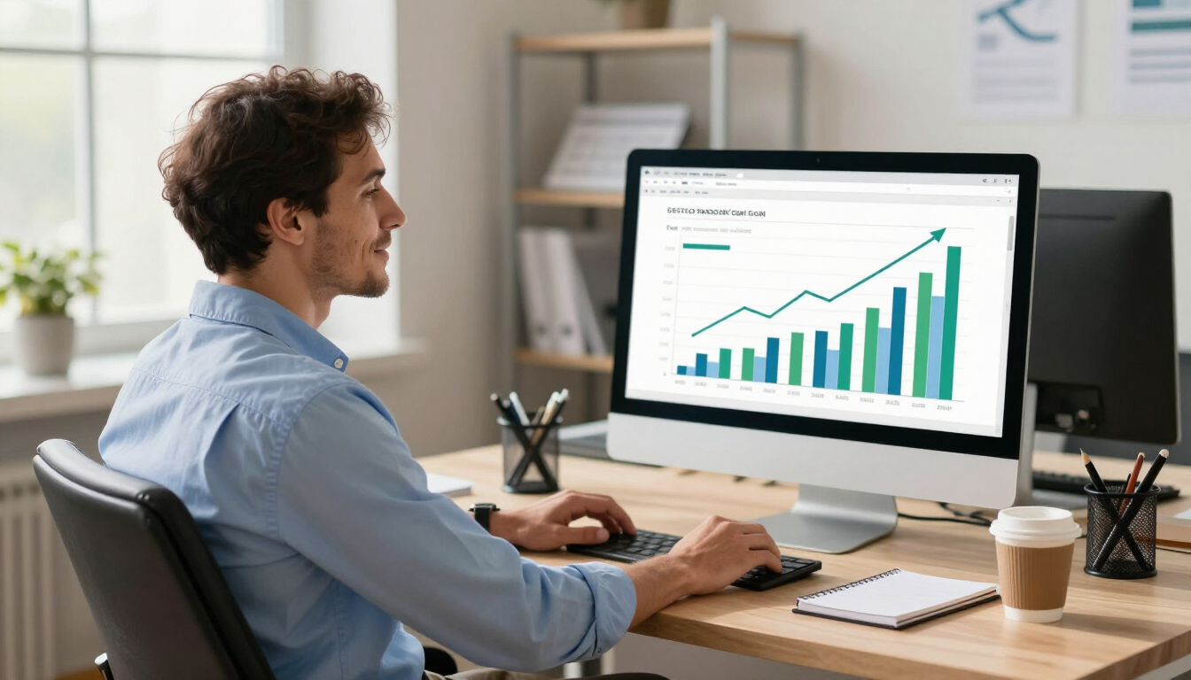 Small business owner reviewing finances