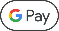 Google Pay logo with multicolored G and gray Pay text inside a rounded white rectangle