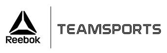 Reebok and Teamsports logos in black on a white background