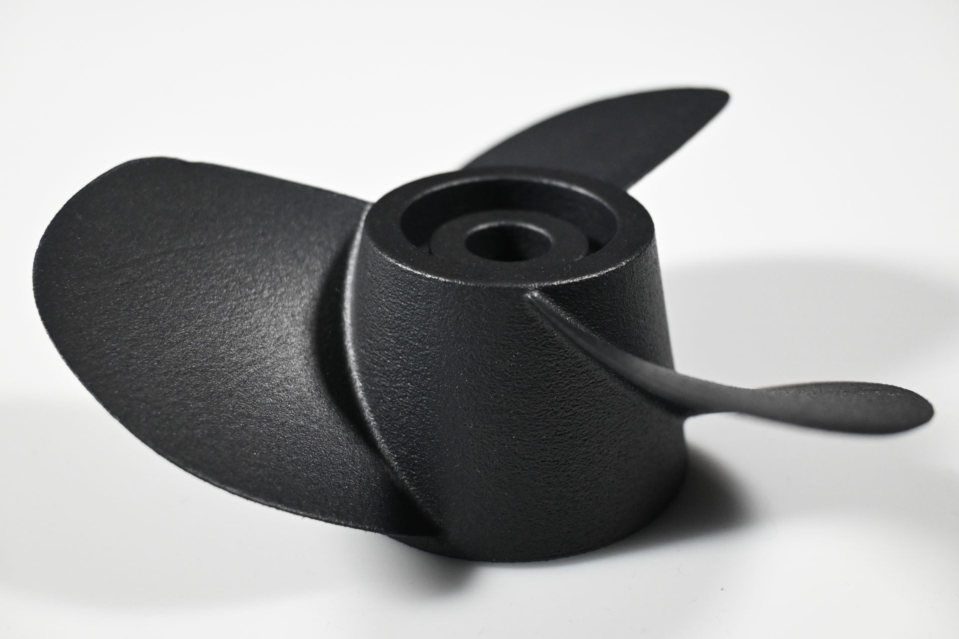 Shot peen dyed black 3d printed part