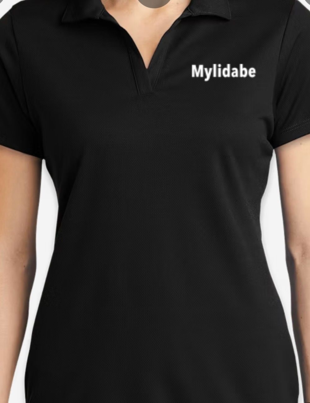 Black polo shirt with 