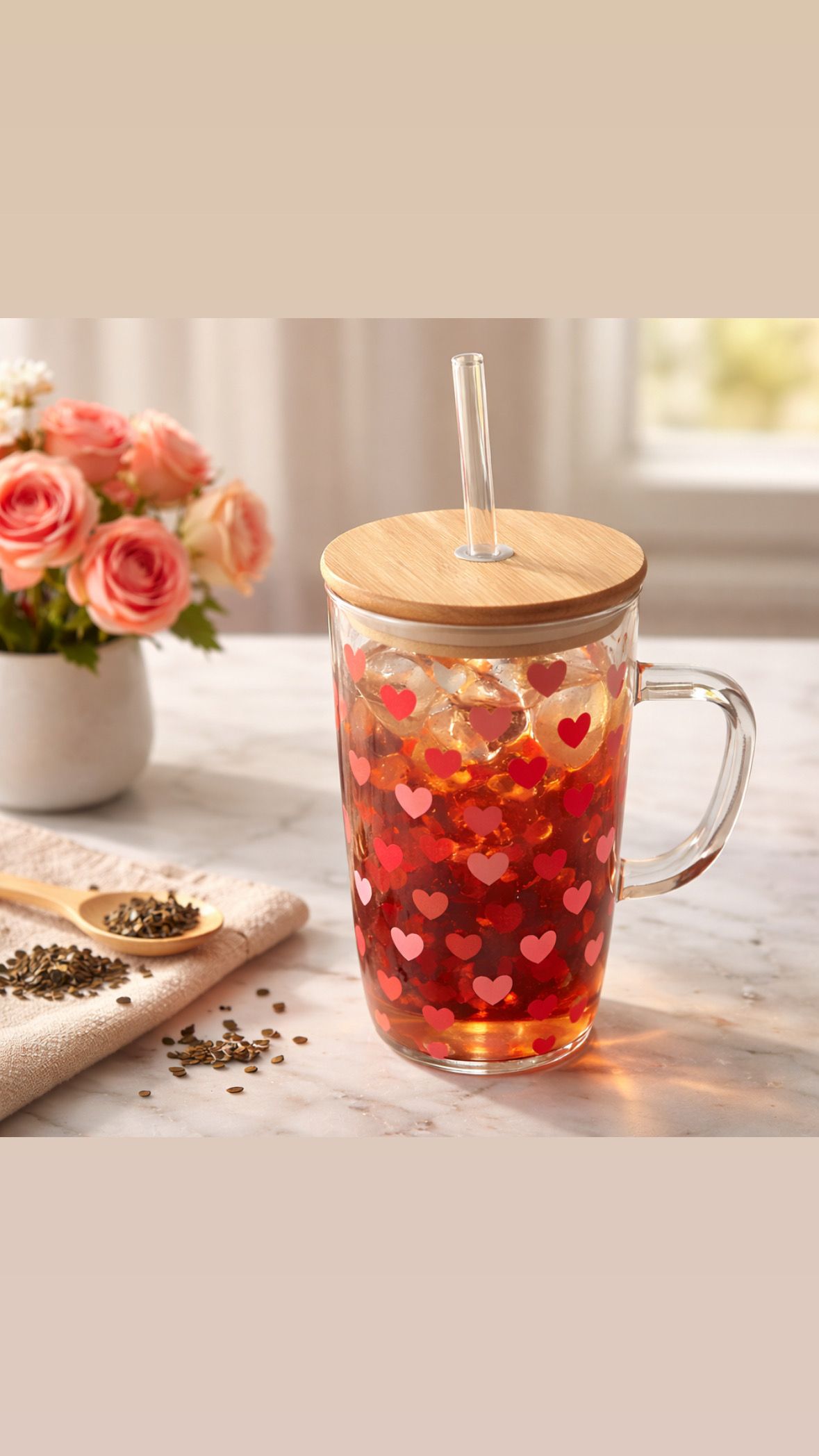 DECORATIVE GLASS MUGS FOR COLD DRINKS