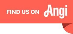 Angi Coral banner reading “FIND US ON Angi” with white text and logo.