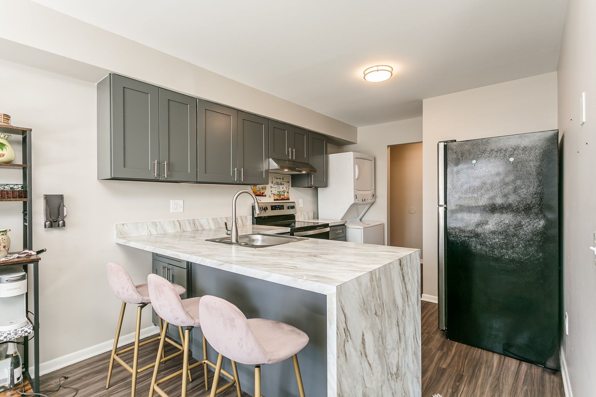 Renovated kitchen with breakfast bar