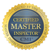 Gold and blue circular seal for Certified Master Inspector (CMI), issued by the Master Inspector Certification Board.