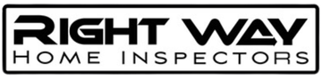 Logo for Right Way Home Inspectors with bold, black text inside a rectangular border.