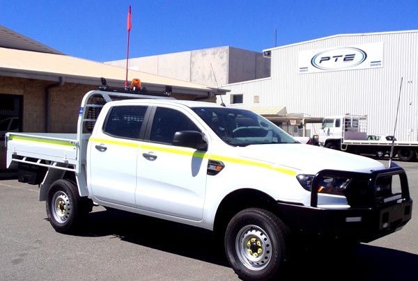 A White Truck Is Parked in Front of A Building that Says Pte — Welshpool, WA — PTE Group Pty Ltd
