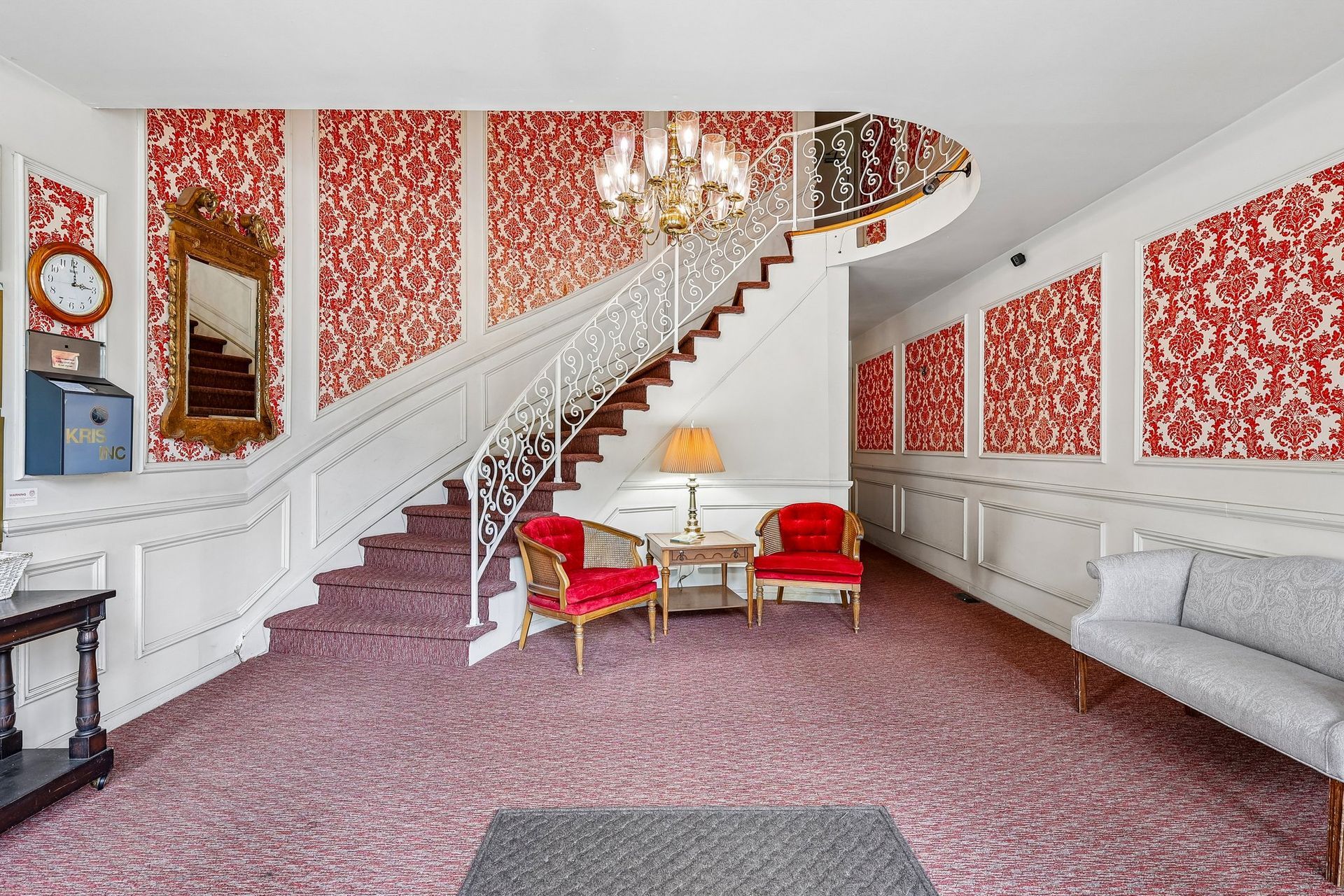 Photo of a spiral staircase in the lobby