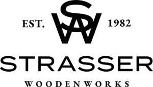 Logo: "SW" monogram with "EST. 1982" above "STRASSER WOODENWORKS".
