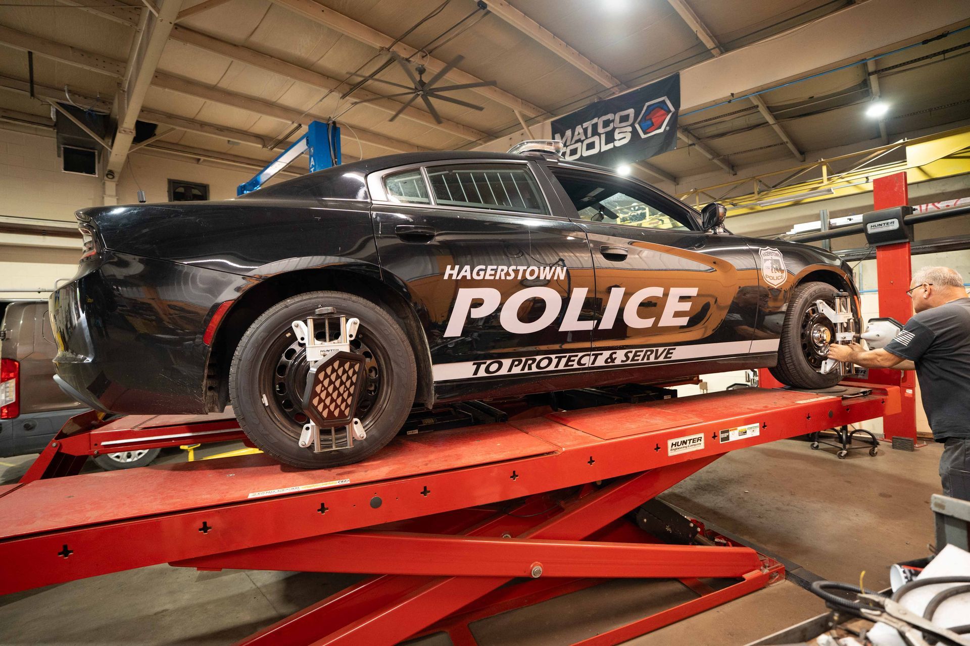 Black Police Car On Red Lift | Justice Off Road