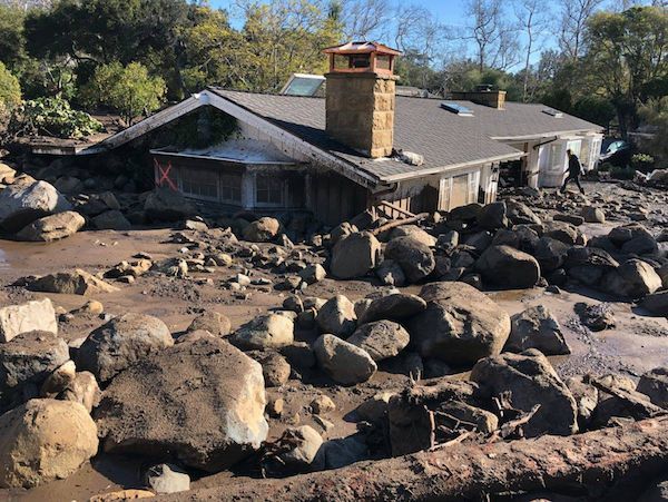 Water damaged art restoration and mold-mitigation were provided to the clients who endured this mudslide