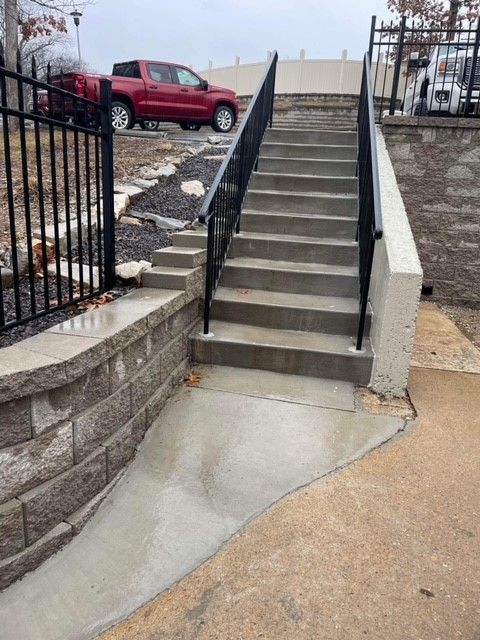Stone Steps with Railings — Barnhart, MO — Hoffman Concrete LLC