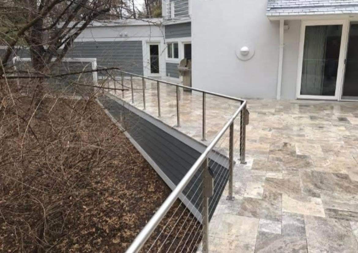 Stone Deck with Metal Railings — Barnhart, MO — Hoffman Concrete LLC