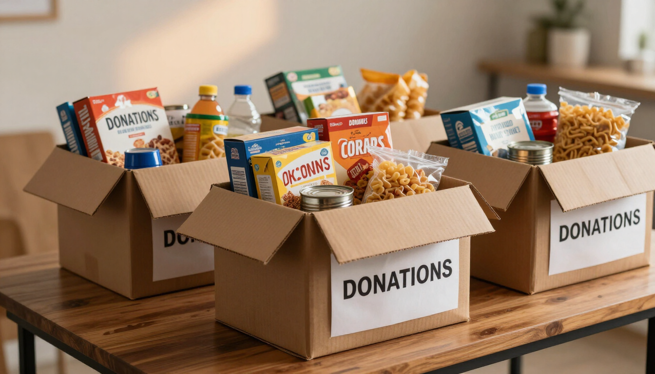 A bag of donated groceries for the Scituate Food Pantry