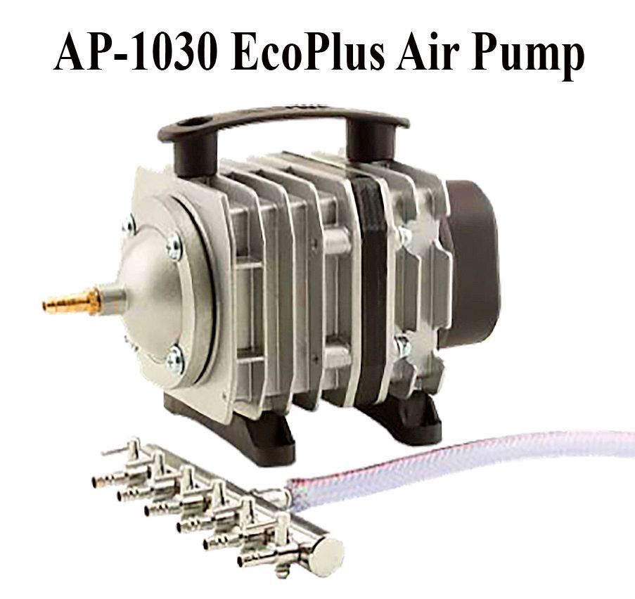 AP-1030 EcoPlus air pump with a handle, silver body, black trim, and an air distributor.