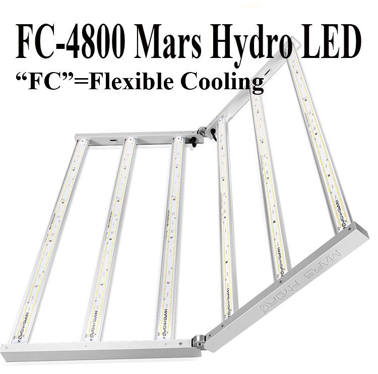 FC-4800 Mars Hydro LED grow light. Rectangular with six light bars, labeled