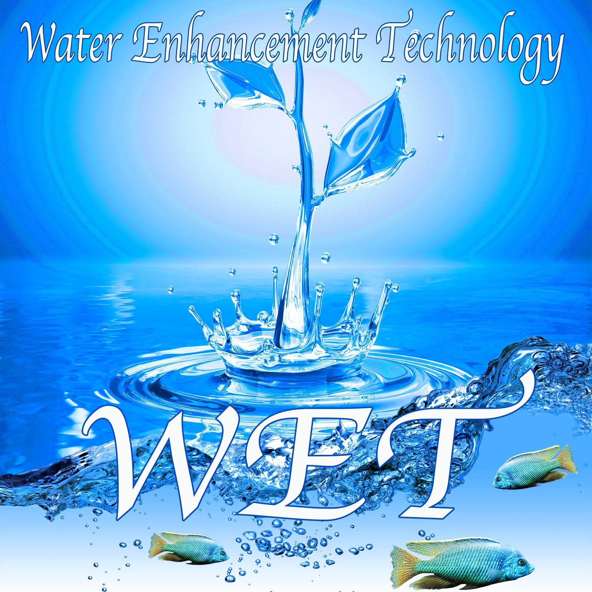Water splash forming plant shape with text