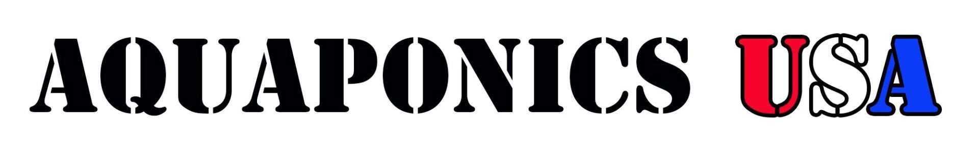 AQUAPONICS USA logo in black stencil font; 