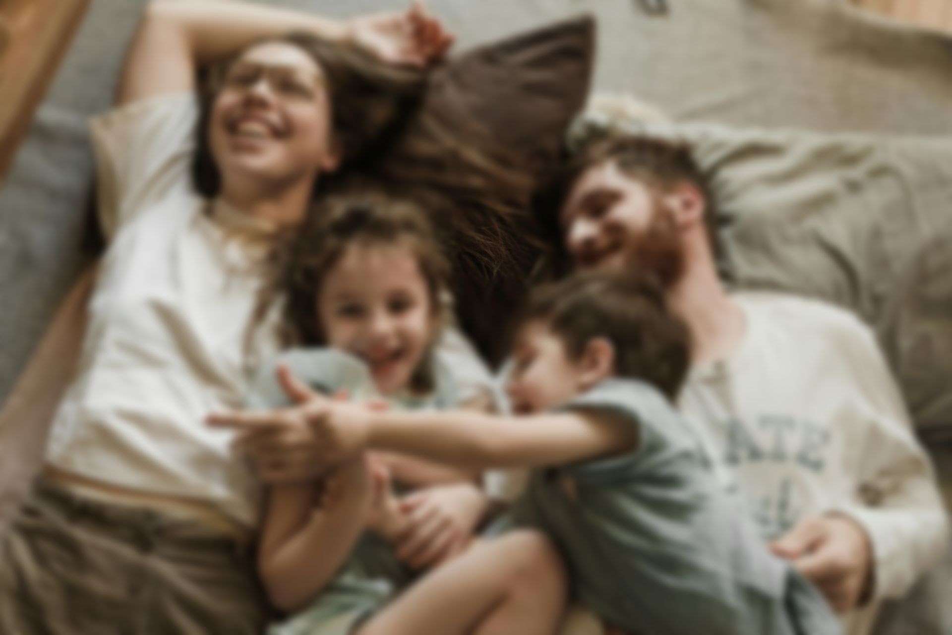 Family laying on the floor