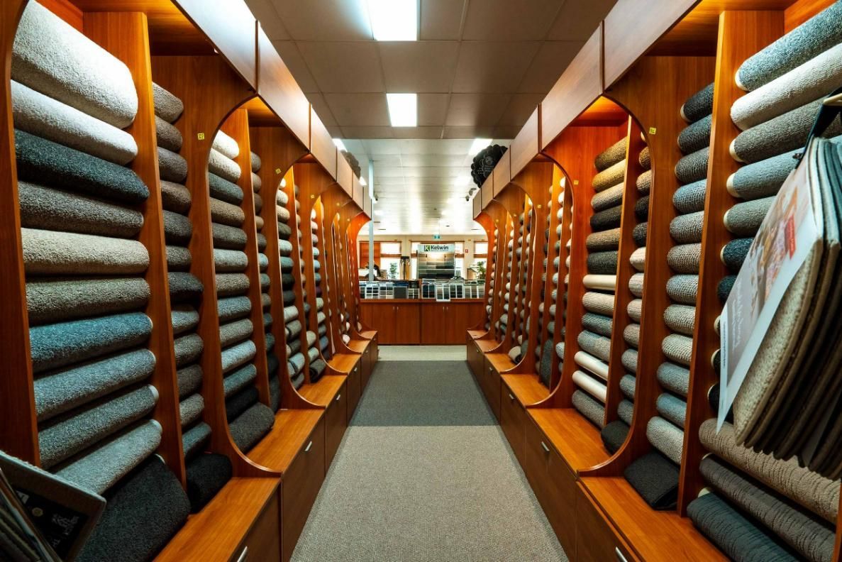 A Store Filled with Lots of Different Types of Carpets — Kelwin Coastal Carpets In Kundra Park, QLD