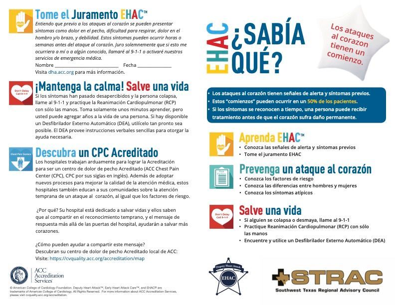 A pamphlet in spanish explains how to save a life
