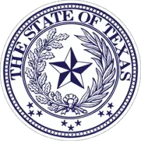 The seal of the state of Texas has a star in the center surrounded by leaves.