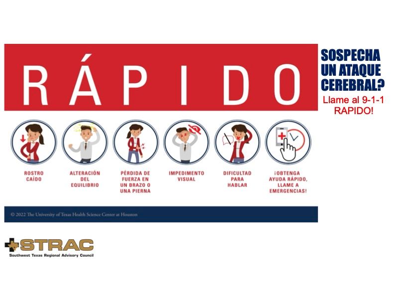 A poster that says rapido sospecha un ataque cerebral